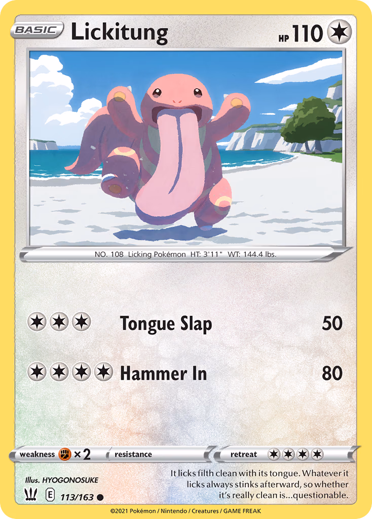 Lickitung Pokemon card (113/163, Battle Styles)
