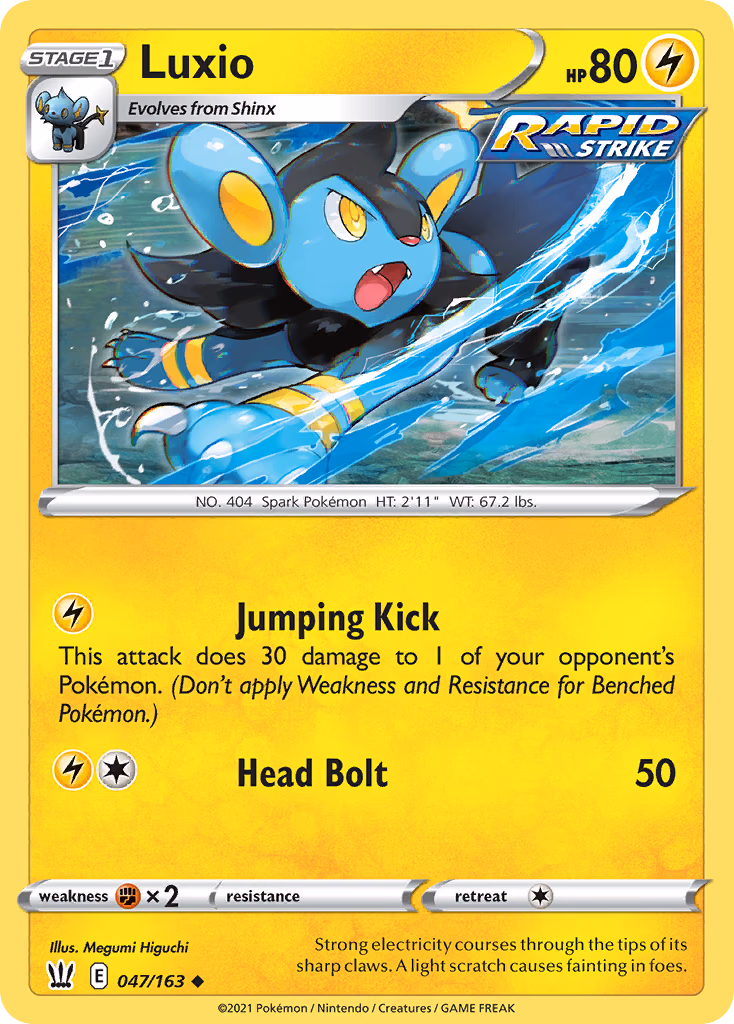 Luxio Pokemon card (047/163, Battle Styles)