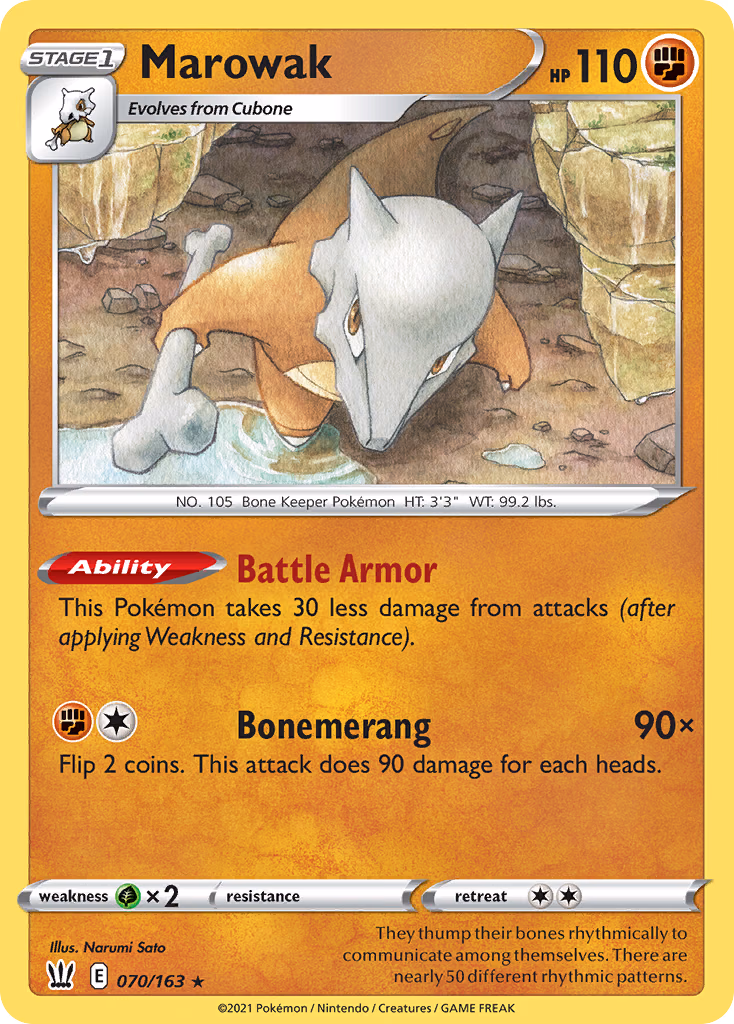 Marowak Pokemon card (070/163, Battle Styles)