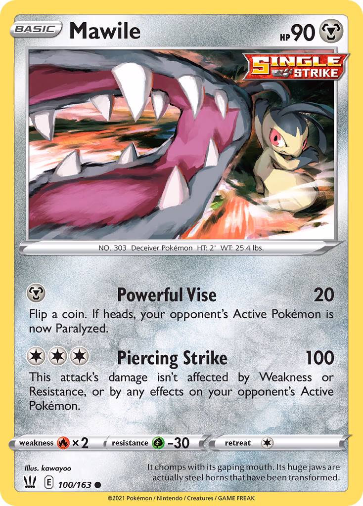 Mawile Pokemon card (100/163, Battle Styles)