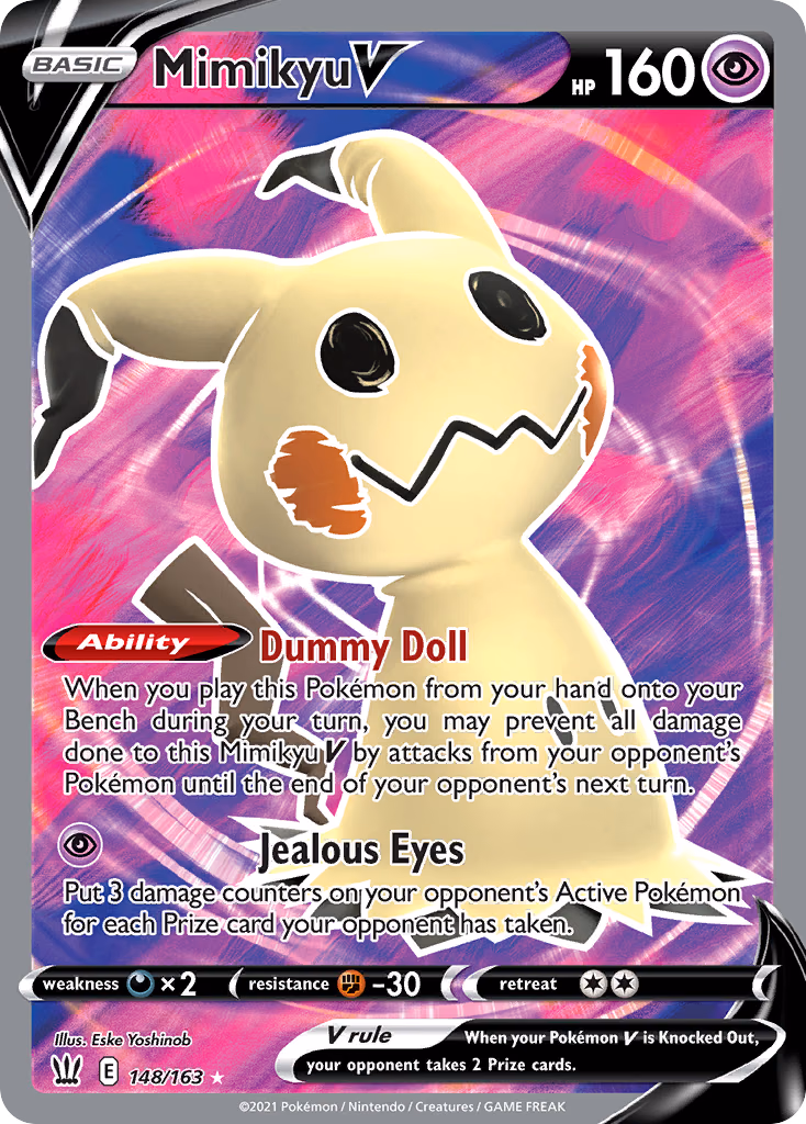 Mimikyu V Pokemon card (148/163, Battle Styles)