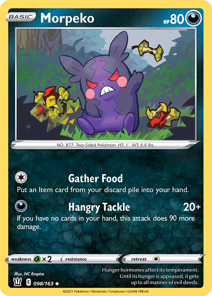Morpeko Pokemon card (098/163, Battle Styles)