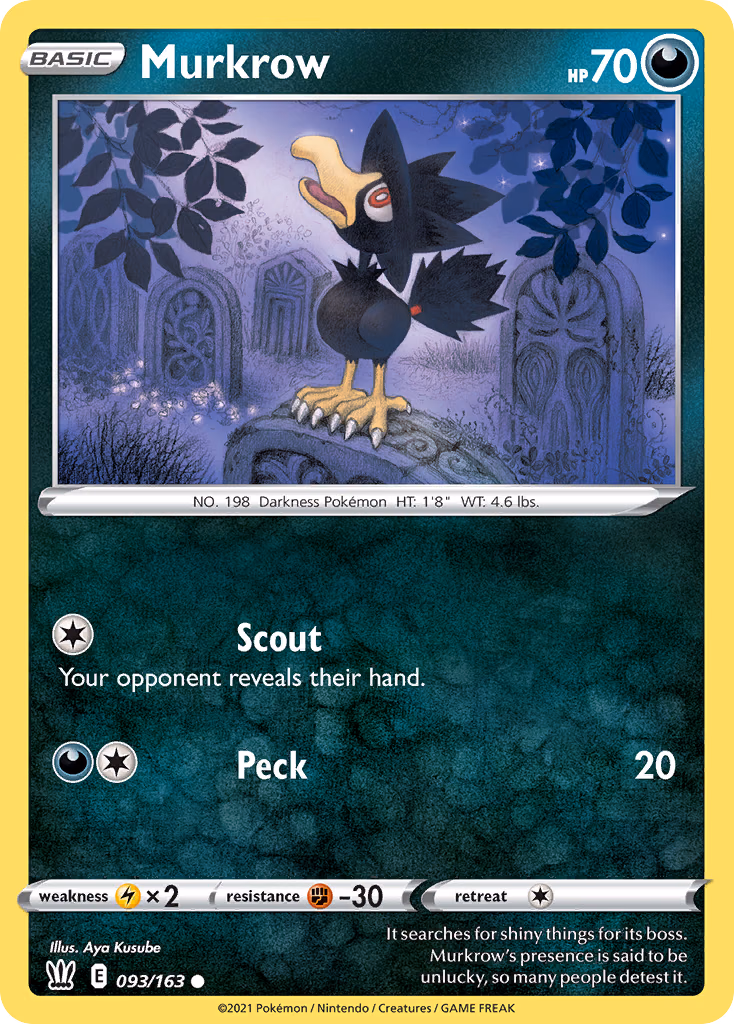 Murkrow Pokemon card (093/163, Battle Styles)