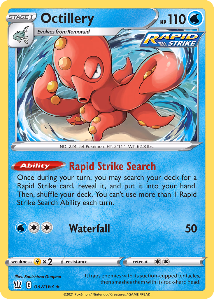 Octillery Pokemon card (037/163, Battle Styles)