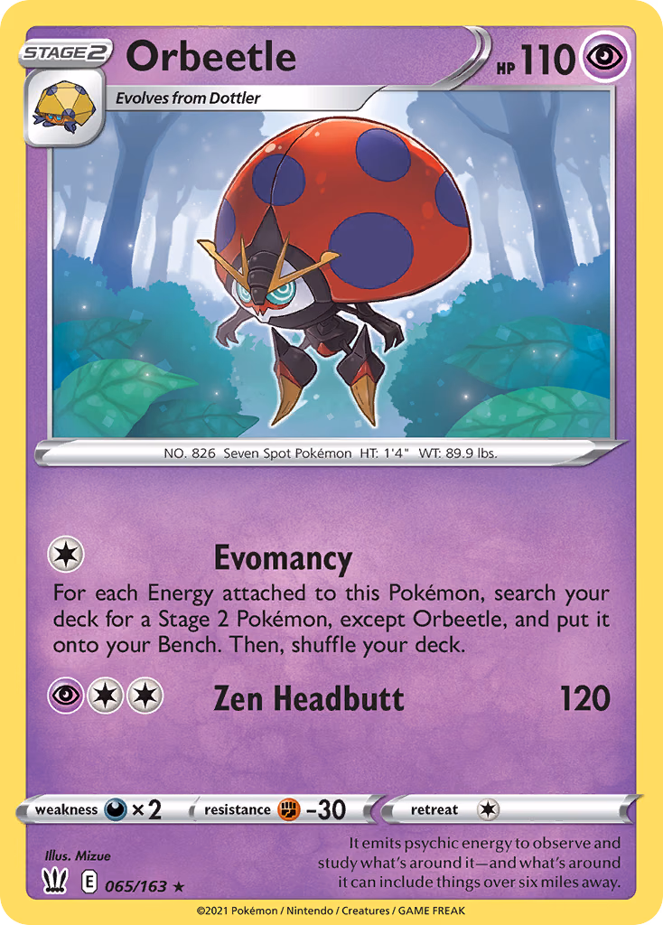 Orbeetle Pokemon card (065/163, Battle Styles)