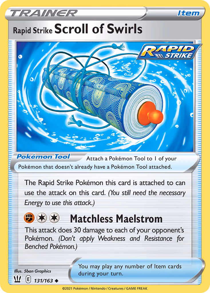 Rapid Strike Scroll of Swirls Pokemon card (131/163, Battle Styles)