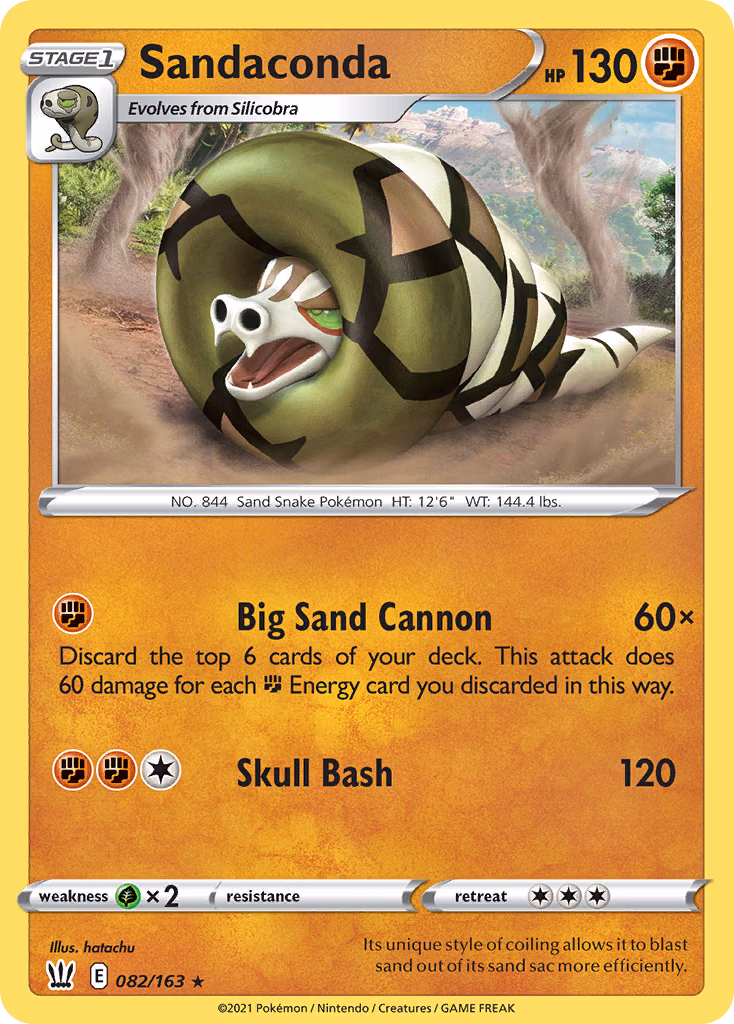 Sandaconda Pokemon card (082/163, Battle Styles)