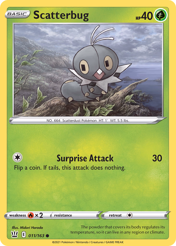 Scatterbug Pokemon card (011/163, Battle Styles)