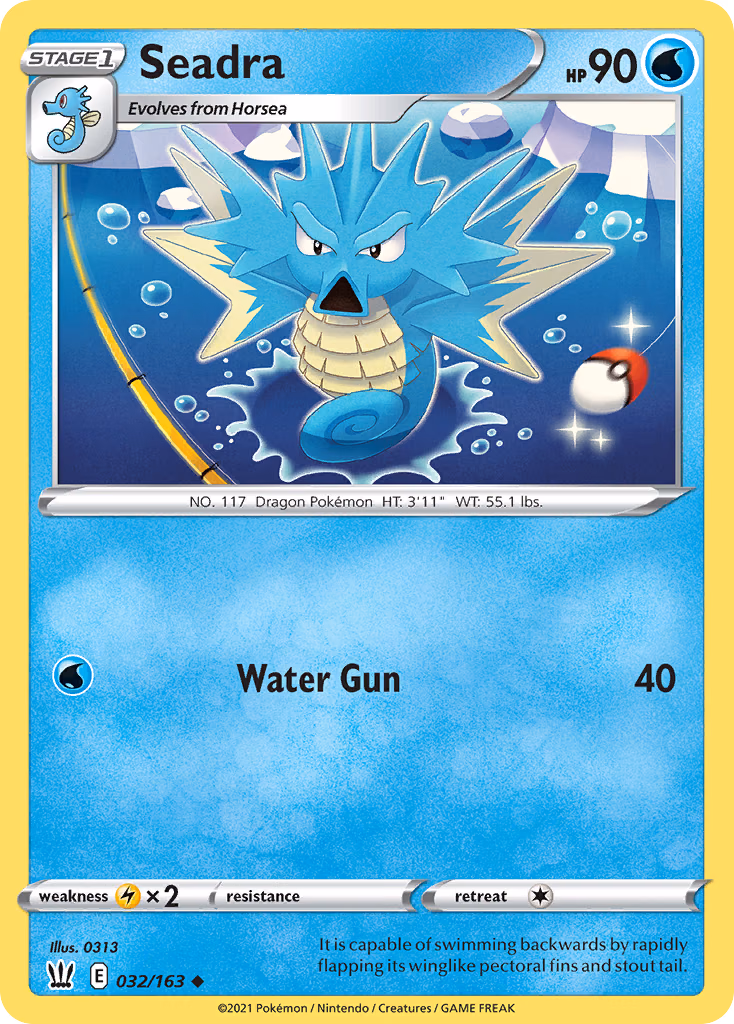 Seadra Pokemon card (032/163, Battle Styles)