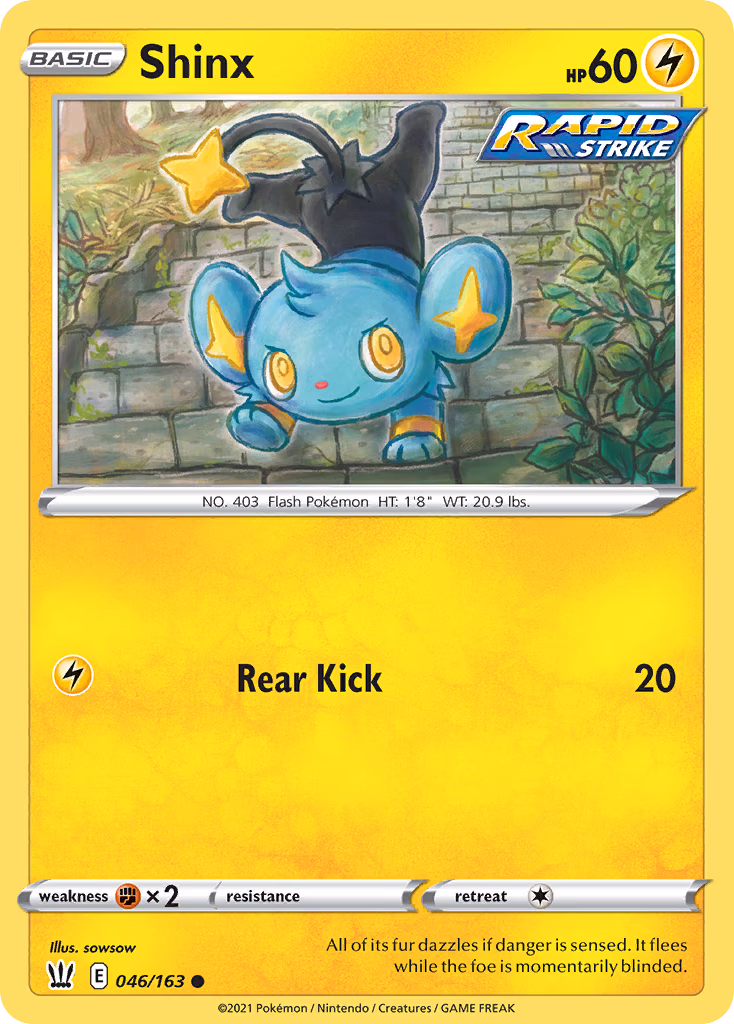 Shinx Pokemon card (046/163, Battle Styles)