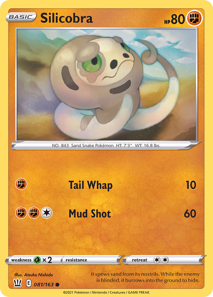Silicobra Pokemon card (081/163, Battle Styles)