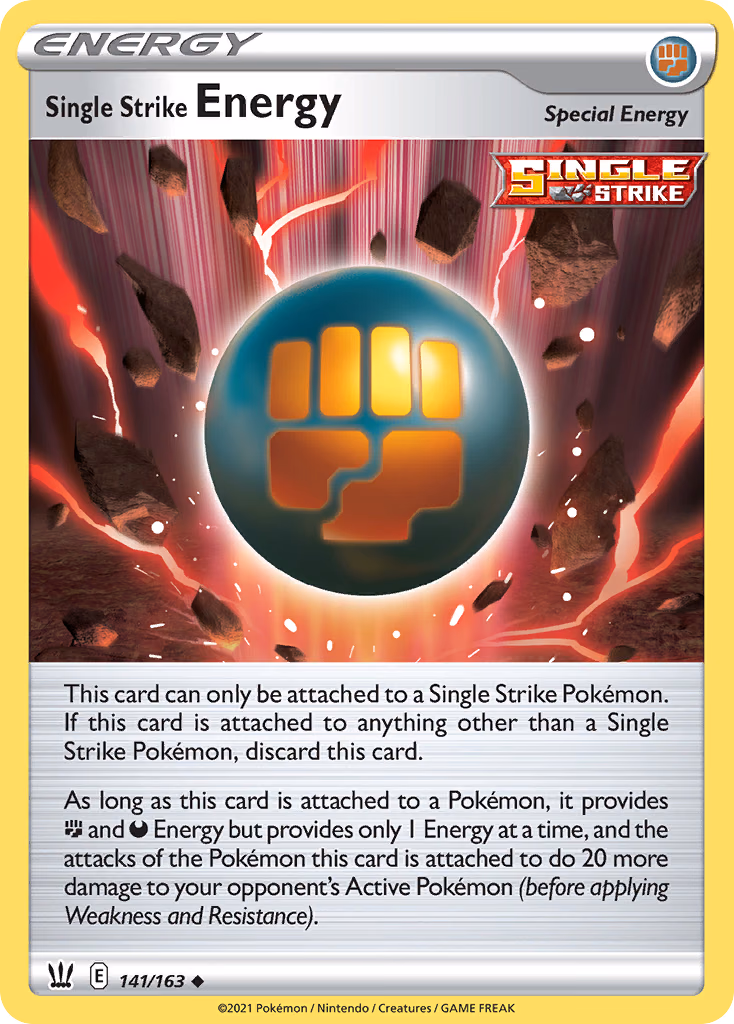 Single Strike Energy Pokemon card (141/163, Battle Styles)