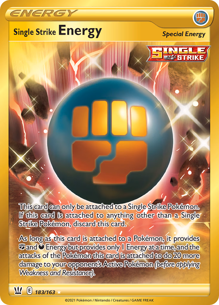 Single Strike Energy Pokemon card (183/163, Battle Styles)