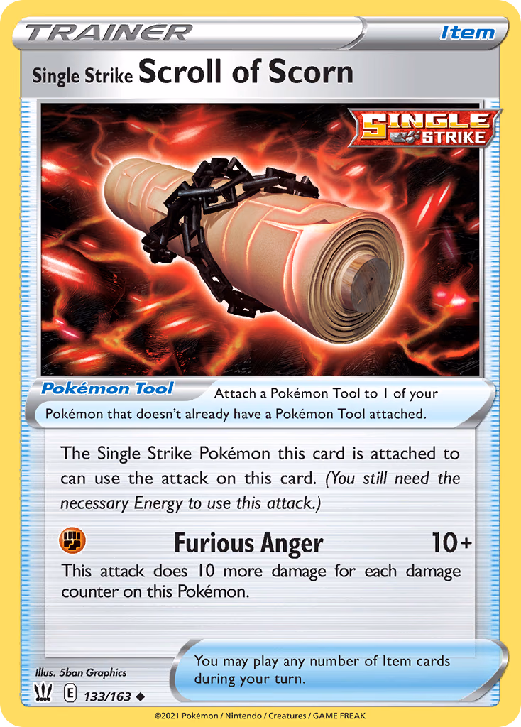 Single Strike Scroll of Scorn Pokemon card (133/163, Battle Styles)