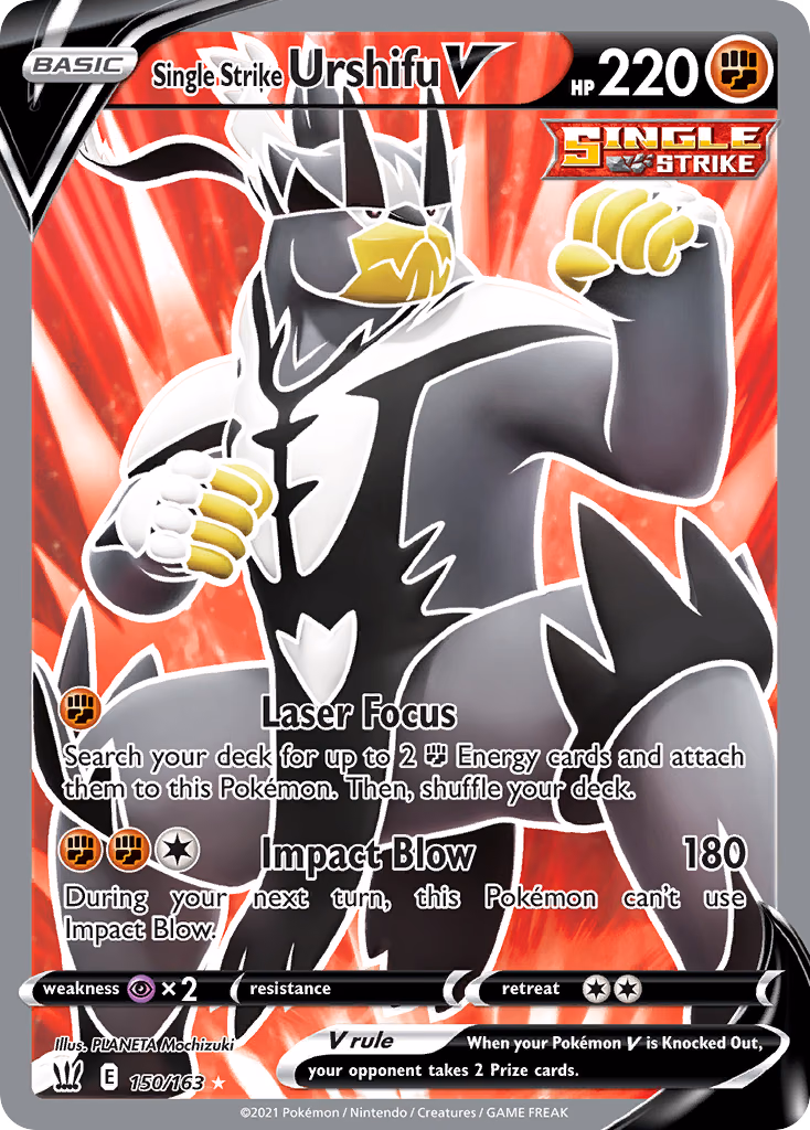 Single Strike Urshifu V Pokemon card (150/163, Battle Styles)