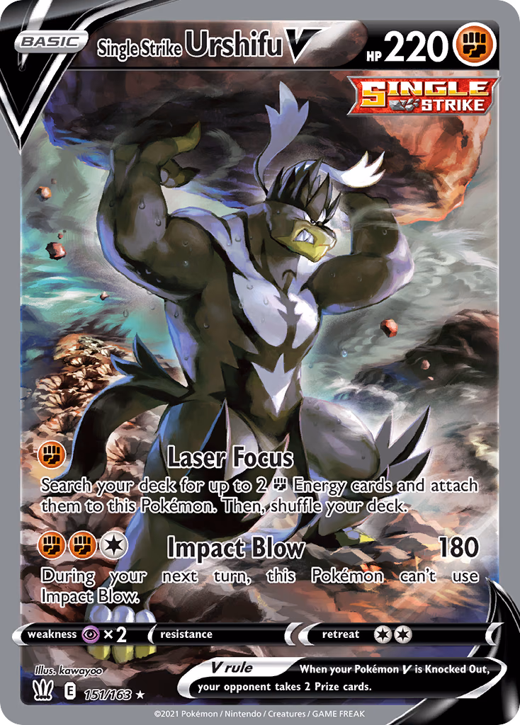 Single Strike Urshifu V Pokemon card (151/163, Battle Styles)