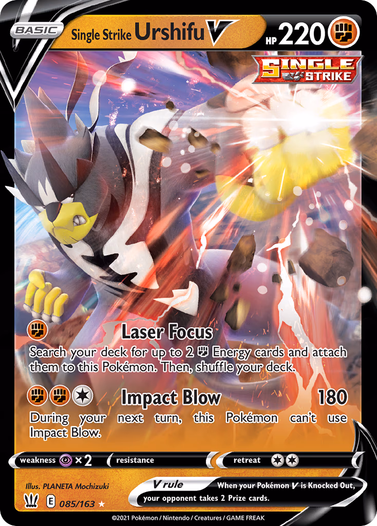 Single Strike Urshifu V Pokemon card (085/163, Battle Styles)