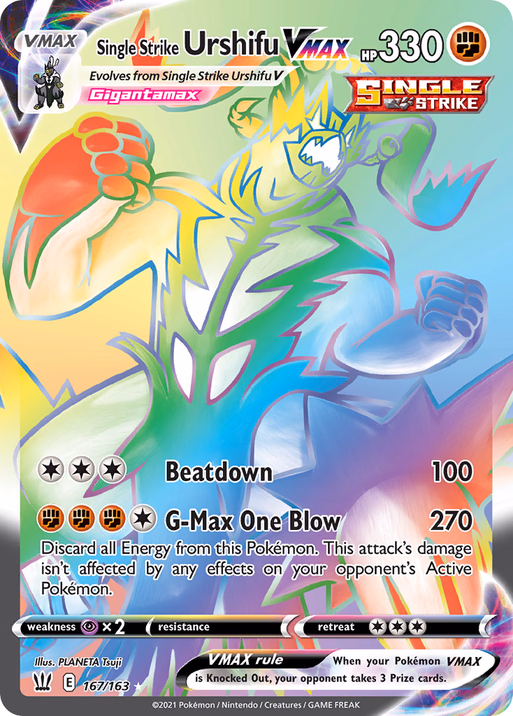 Single Strike Urshifu VMAX Pokemon card (167/163, Battle Styles)