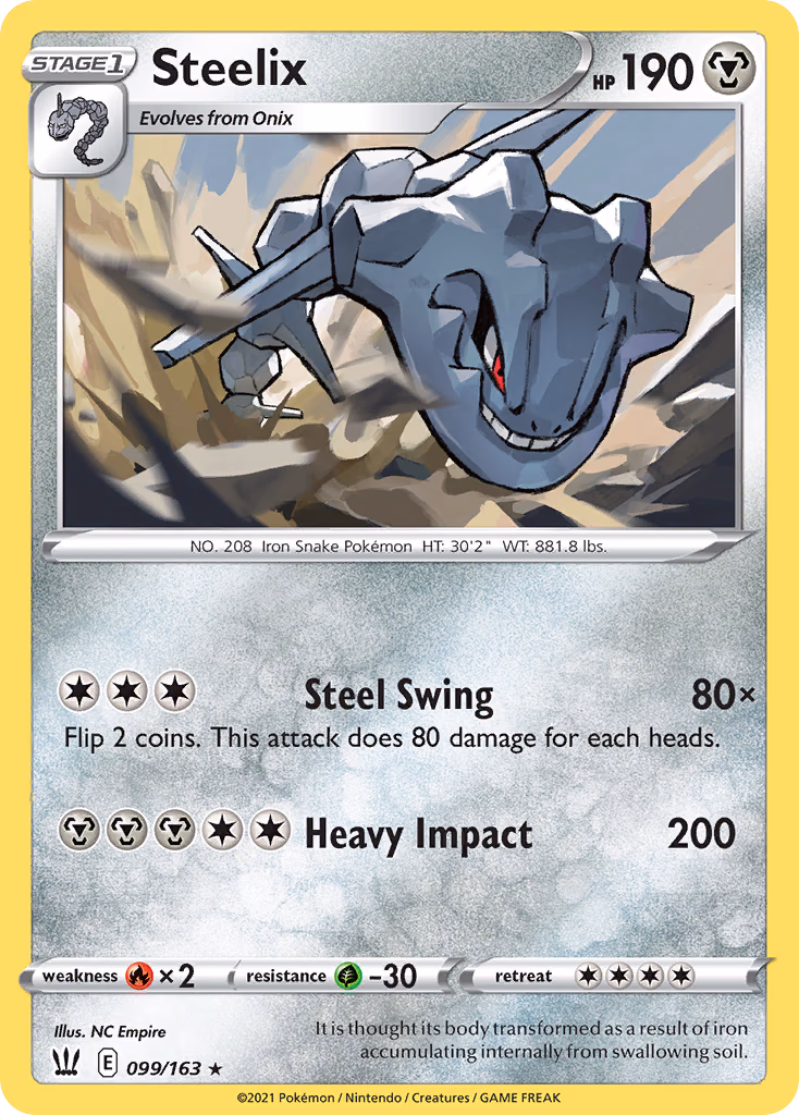 Steelix Pokemon card (099/163, Battle Styles)