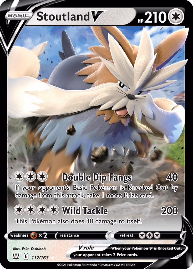 Stoutland V Pokemon card (117/163, Battle Styles)