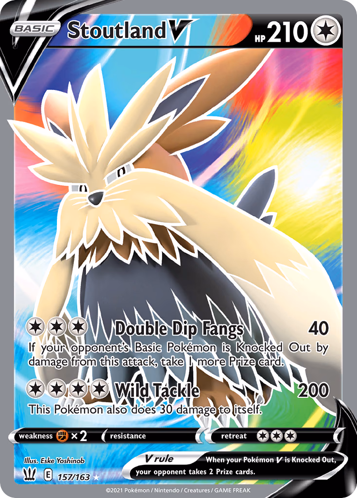 Stoutland V Pokemon card (157/163, Battle Styles)
