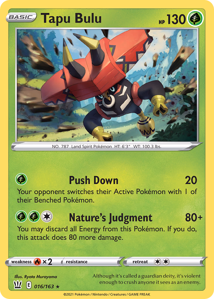 Tapu Bulu Pokemon card (016/163, Battle Styles)