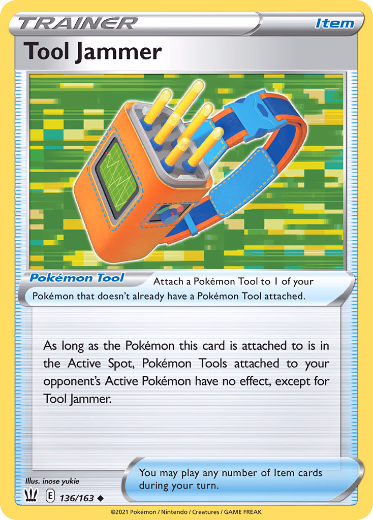 Tool Jammer Pokemon card (136/163, Battle Styles)