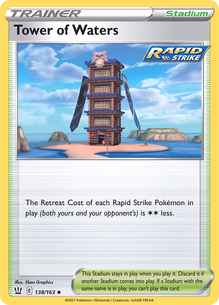 Tower of Waters Pokemon card (138/163, Battle Styles)