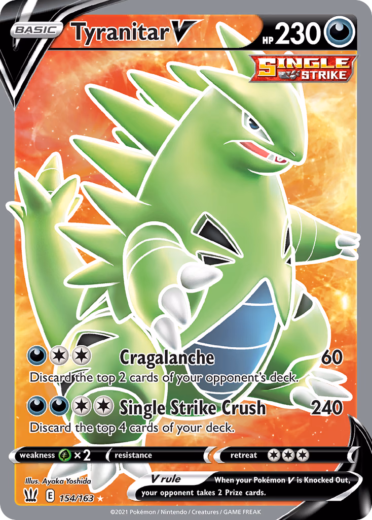 Tyranitar V Pokemon card (154/163, Battle Styles)