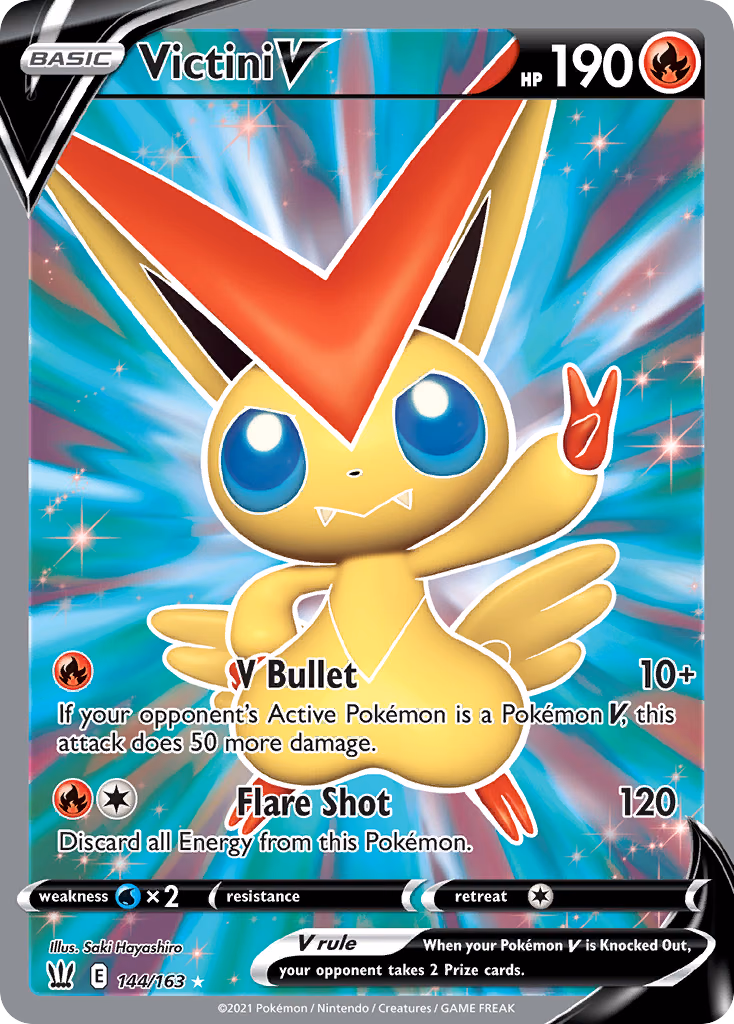 Victini V Pokemon card (144/163, Battle Styles)