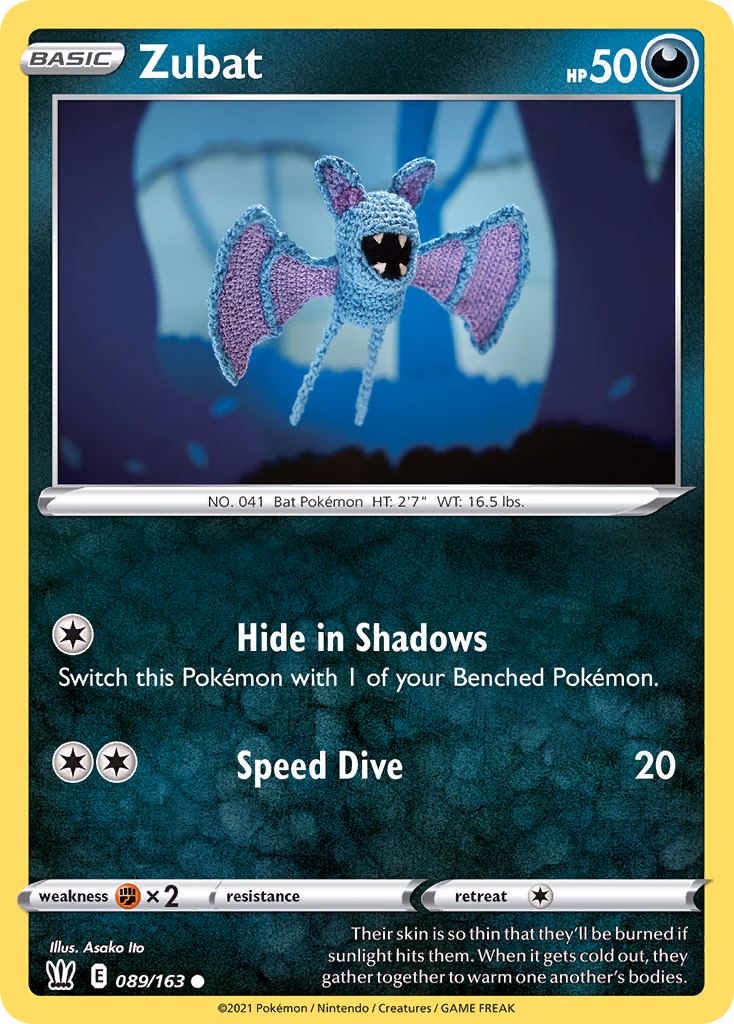 Zubat Pokemon card (089/163, Battle Styles)