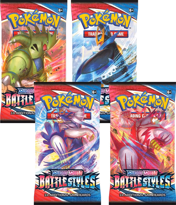 Pokemon Battle Styles Booster Pack Art Bundle [Set of 4]