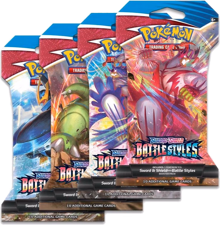 Pokemon Battle Styles Sleeved Booster Pack Art Bundle [Set of 4]