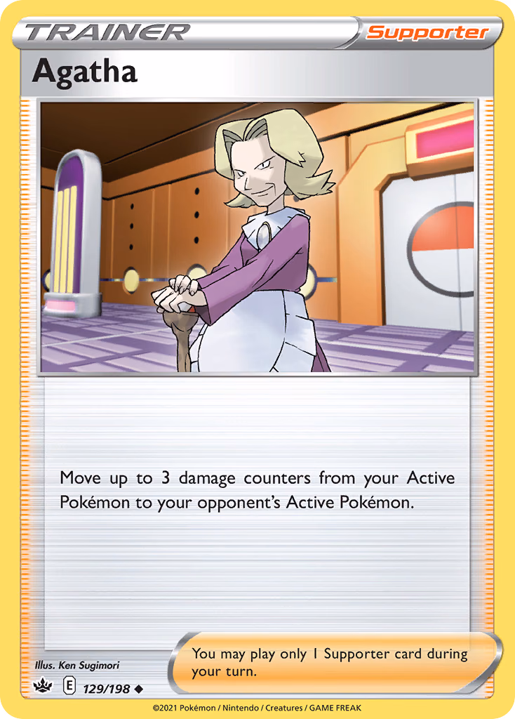 Agatha Pokemon card (129/198, Chilling Reign)