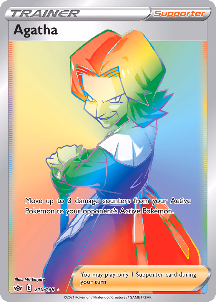 Agatha Pokemon card (210/198, Chilling Reign)