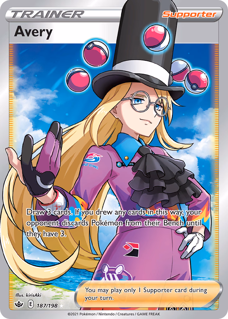 Avery Pokemon card (187/198, Chilling Reign)