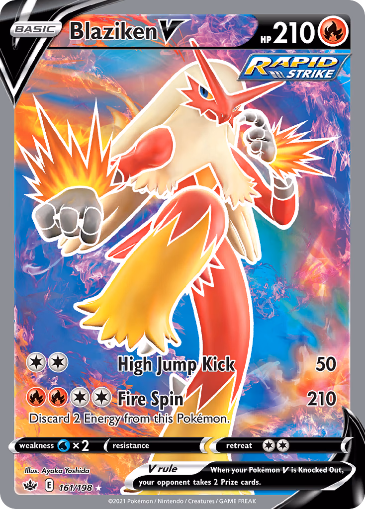 Blaziken V Pokemon card (161/198, Chilling Reign)