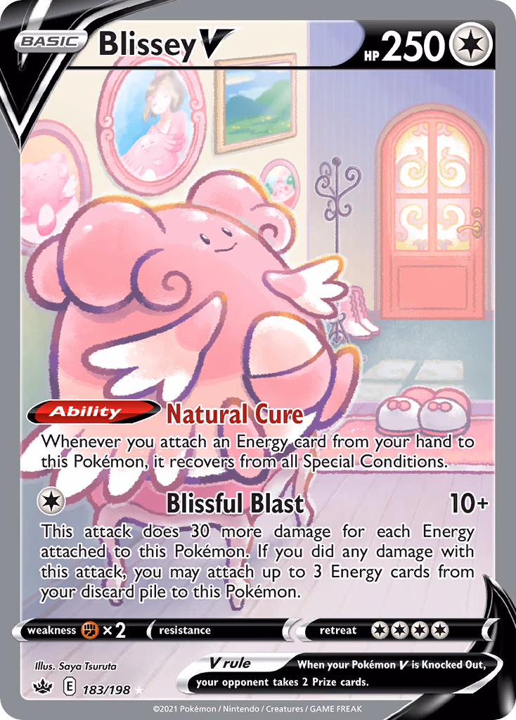 Blissey V Pokemon card (183/198, Chilling Reign)