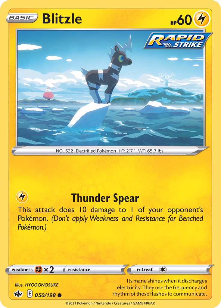 Blitzle Pokemon card (050/198, Chilling Reign)
