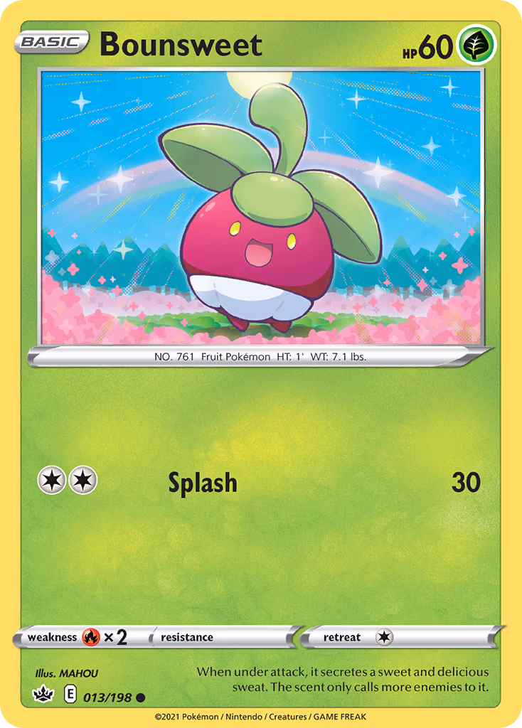 Bounsweet Pokemon card (013/198, Chilling Reign)
