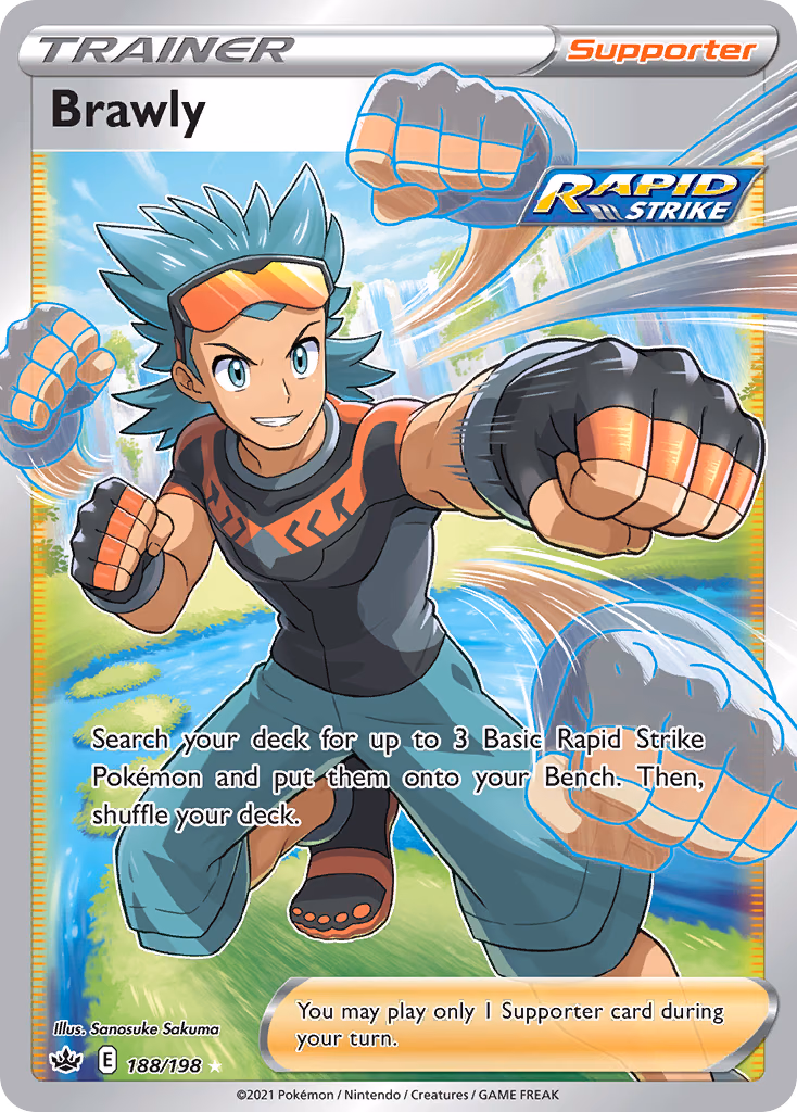 Brawly Pokemon card (188/198, Chilling Reign)
