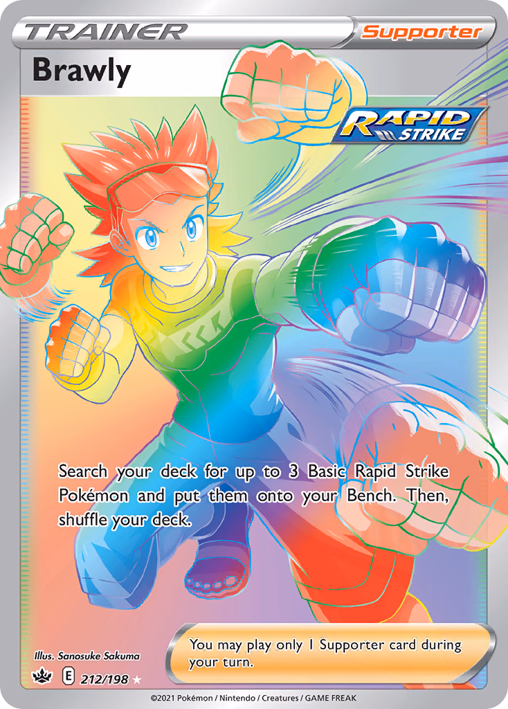 Brawly Pokemon card (212/198, Chilling Reign)