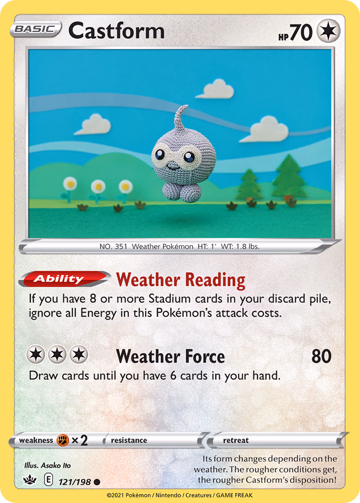 Castform Pokemon card (121/198, Chilling Reign)