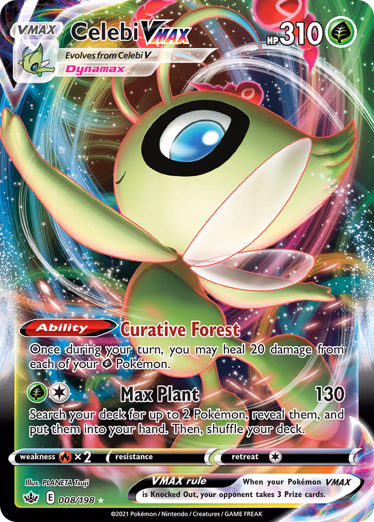 Celebi VMAX Pokemon card (008/198, Chilling Reign)