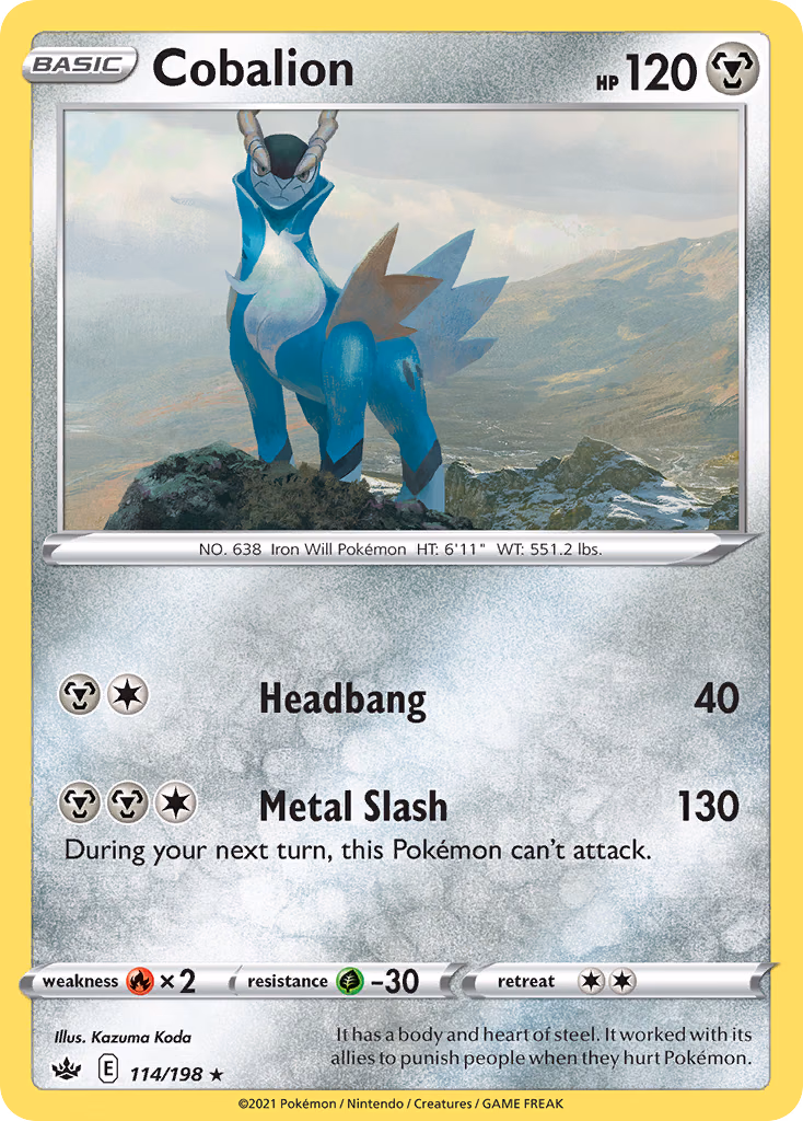 Cobalion Pokemon card (114/198, Chilling Reign)