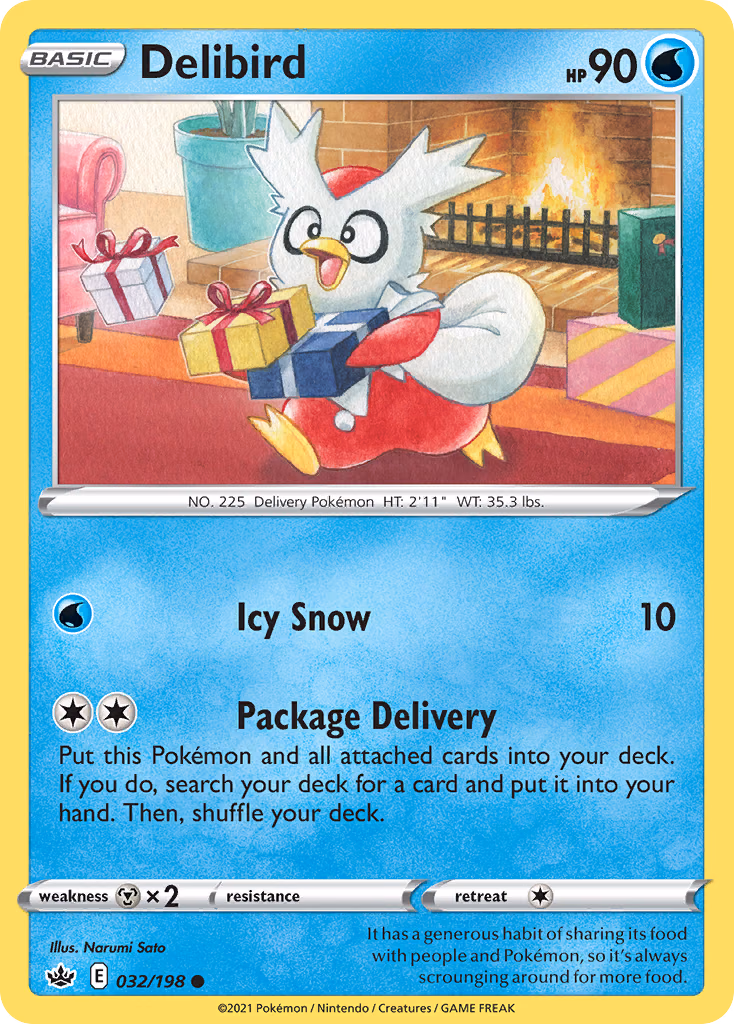 Delibird Pokemon card (032/198, Chilling Reign)