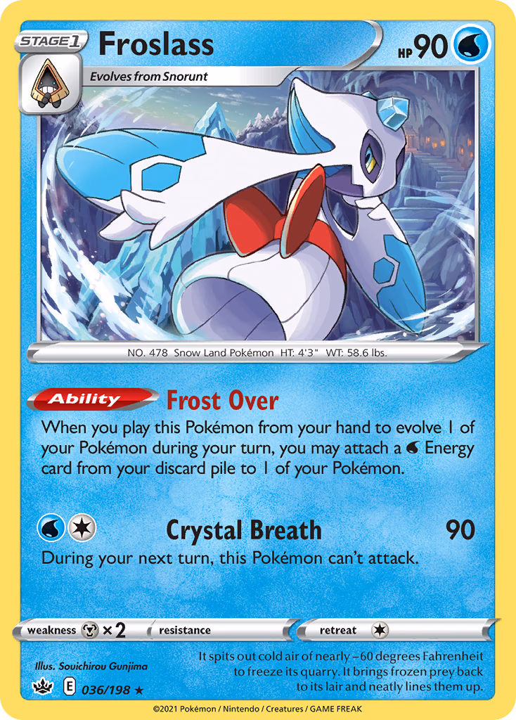 Froslass Pokemon card (036/198, Chilling Reign)