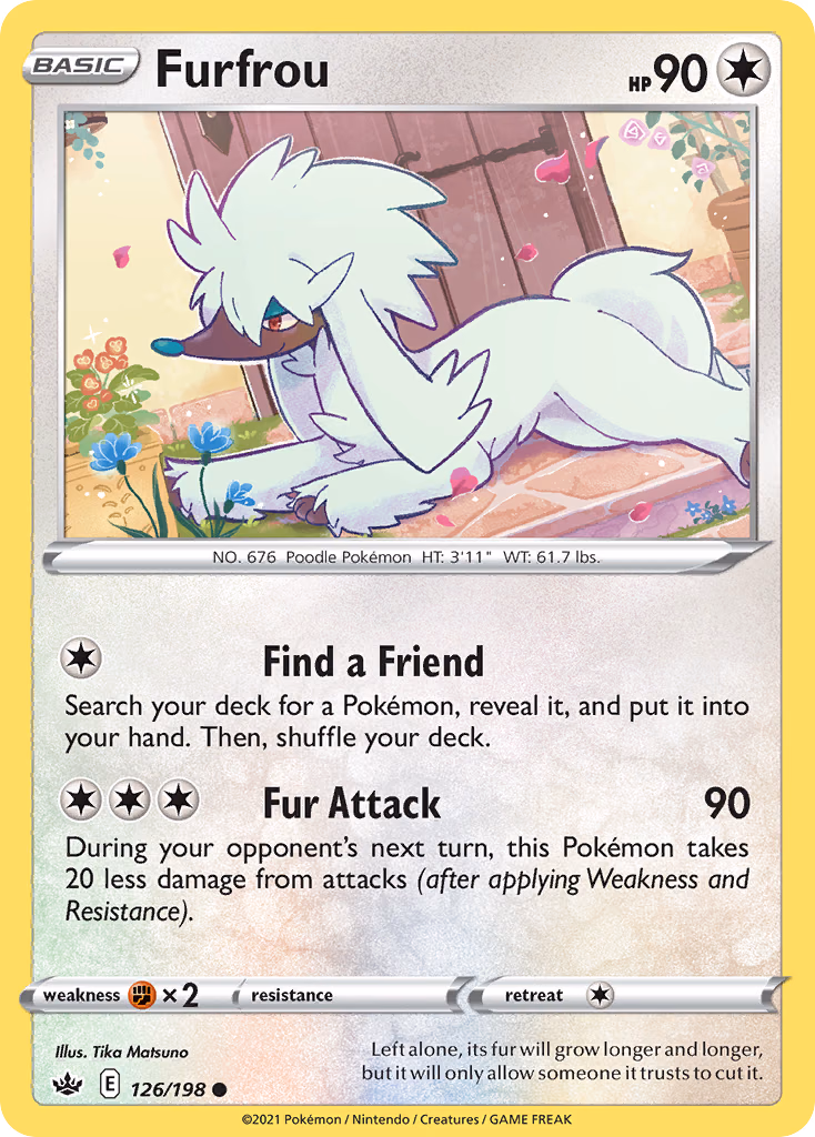 Furfrou Pokemon card (126/198, Chilling Reign)