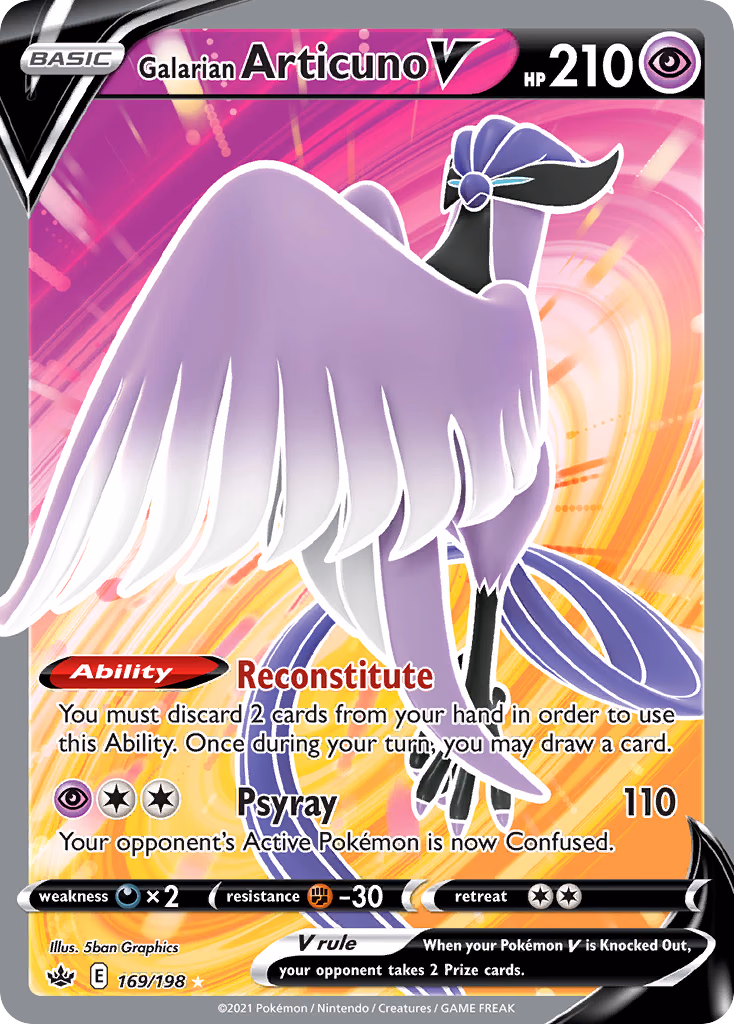 Galarian Articuno V Pokemon card (169/198, Chilling Reign)