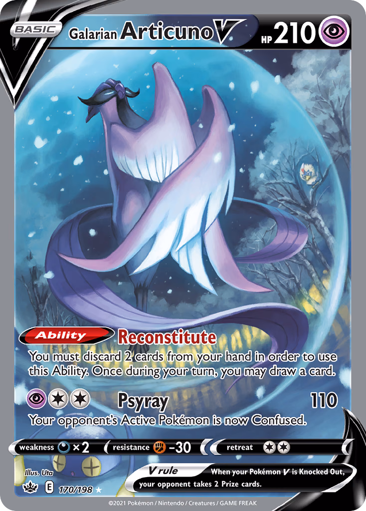 Galarian Articuno V Pokemon card (170/198, Chilling Reign)
